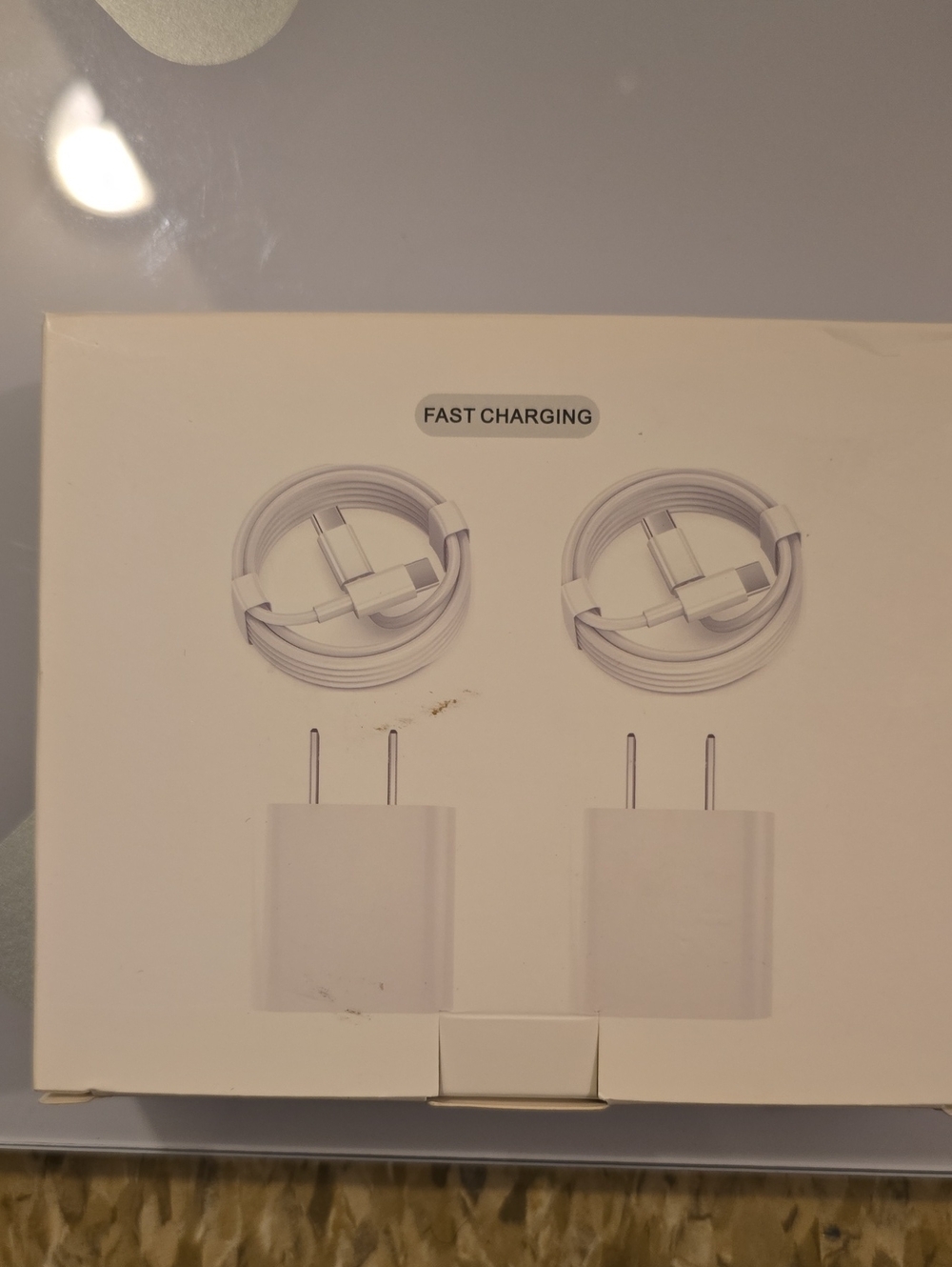 Fast Charging Dual USB Wall Charger with Cables - White